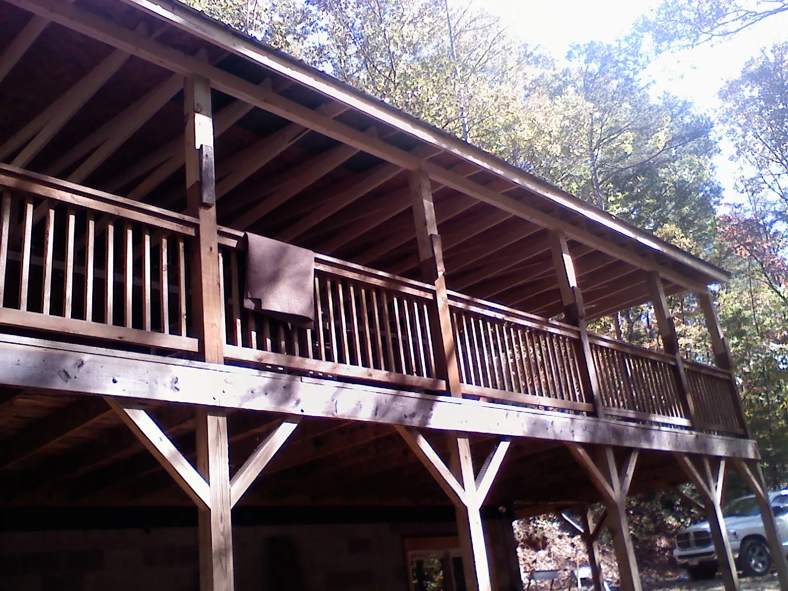 Timber framing under a new elevated porch and deck — Roof Leak Repair in Durhamville by Roofing Brothers